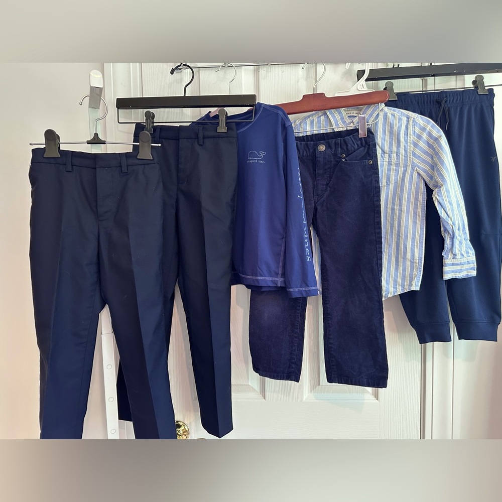 Boys Bundle Lot Of 6 Janie And Jack Shirts Gap Jeans Size 5-7 Crewcuts Old Navy